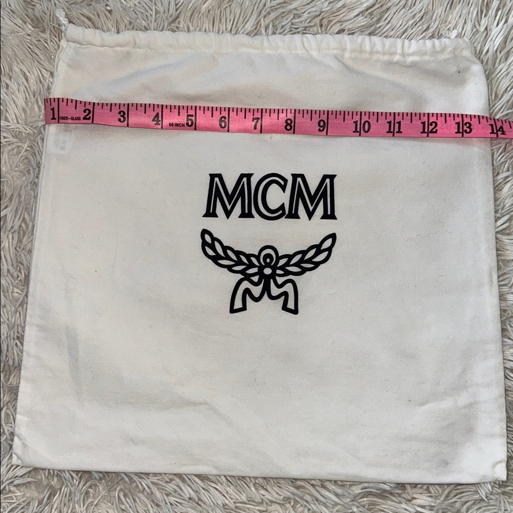 MCM Cream Storage Bag with Black Logo